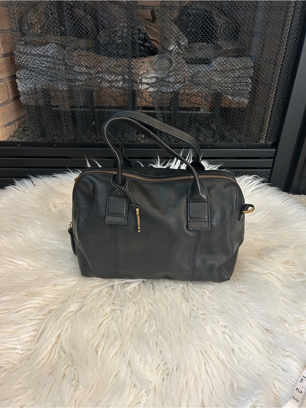 Fossil Jori Large Satchel Black